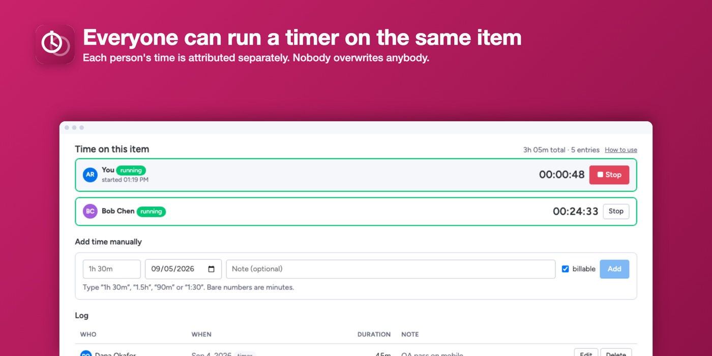 Two running timers on one item